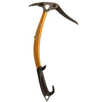 Ice Climbing Gear.  Axes, screws, boots, crampons.