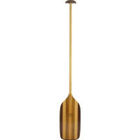Tough and lightweight paddle for use in moving water and class 1-3 whitewater conditions with an effective wide, short blade.