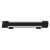 Sleek, aerodynamic ski rack for all types of skis and snowboards, and can hold up to 4 pairs of skiis.