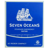 A compressed emergency food ration that provides 2500 calories per box and 5 year shelf life