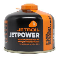 A blend of propane and iso-butane. Propane provides higher vapor pressure to the fuel which means better performance in cold weather. Fits in cooking cup.