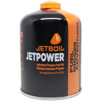 A blend of propane and iso-butane. Propane provides higher vapor pressure to the fuel which means better performance in cold weather. Fits in cooking cup.