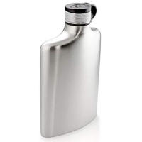 Ruggedly modern, wide-mouth hip flask. This flask's timeless, yet modern design provides a smooth ergonomic design.