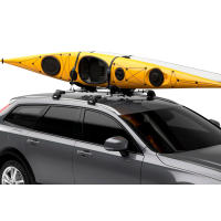 Versatile water sport carrier that can transport either kayaks or stand-up paddle boards with one system.