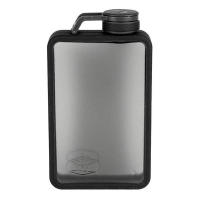 Your favorite beverage can now go anywhere in the graphite Boulder Flask. Can also take a fall with the sleek protective bumper.