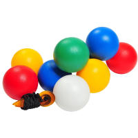 A downsized, portable bocce set