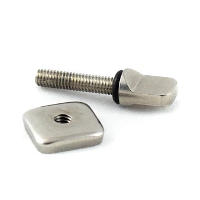 Alloy centre fin screw and mount plate, compatible with US fin box and standard centre fins.