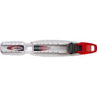 Simple closure system to allow kids to fasten their own skis.