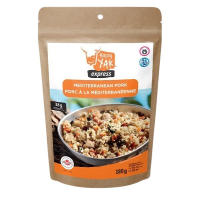 Happy Yak Mediterranean Pork freeze-dried meal - savory pork, couscous, vegetables & spices with 40g protein. A quick, delicious trail meal for adventures.