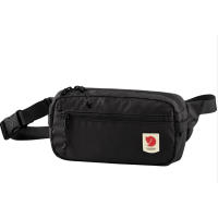 Fjällräven High Coast Hip Pack is a lightweight 1.5L recycled polyamide waist bag with three zippered pockets, key clip and packable design for travel or everyday use.